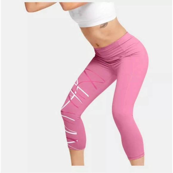 UNDER ARMOUR WOMEN'S HEATGEAR REFLECT HI-RISE CROP PINK - Picture 8 of 9